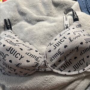 Juicy Couture Black and Gray Bra